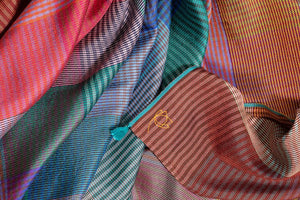 Carré Patchwork en soie multico
