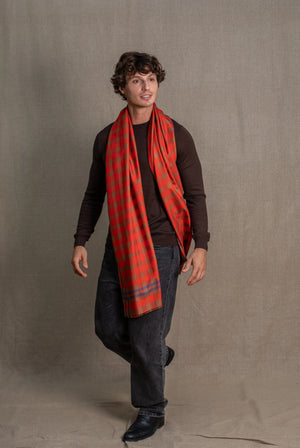 Echarpe Basile en soie laine paprika