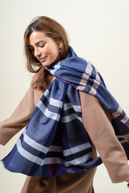 Grande écharpe écossaise laine femme - Missegle