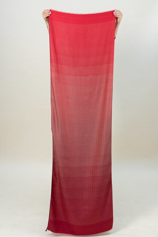 Belle écharpe Rouge en Laine et soie - Style cachemire ornemental