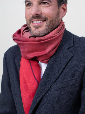 Echarpe Harmonie en soie cachemire rouge