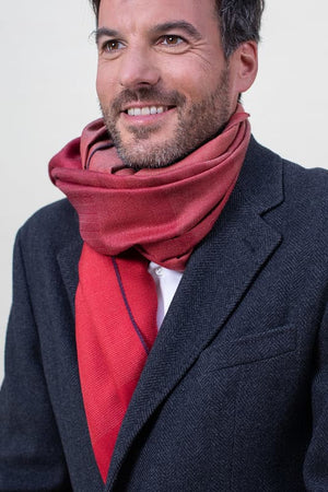 Echarpe Harmonie en soie cachemire rouge