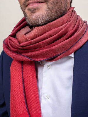 Echarpe Harmonie en soie cachemire rouge