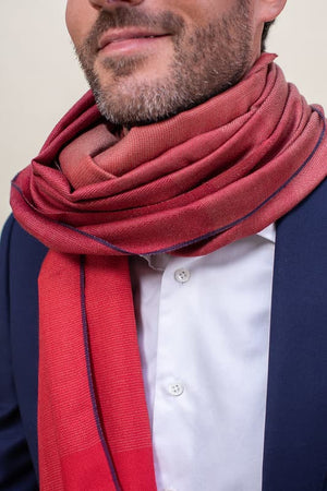 Echarpe Harmonie en soie cachemire rouge