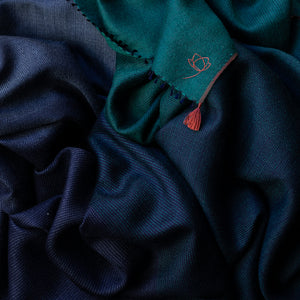 Echarpe Harmonie en soie cachemire teal