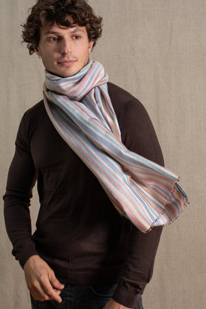Echarpe Rectiligne en soie cachemire beige