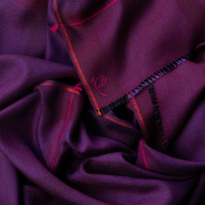 William scarf in plum wool silk