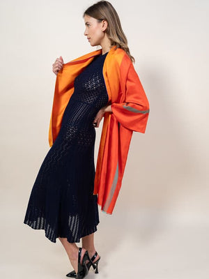 Etole Asymétrique en soie orange