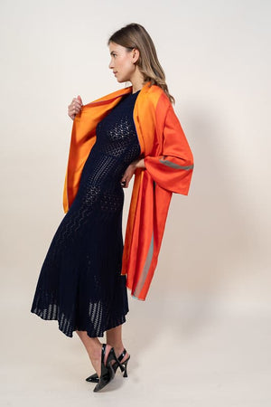 Etole Asymétrique en soie orange