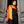 Etole Asymétrique en soie orange