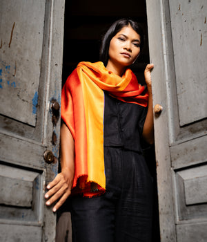 Etole Asymétrique en soie orange