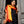 Etole Asymétrique en soie orange