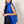 Charger l&#39;image dans la galerie, Etole Pointillée en soie bleu électrique
