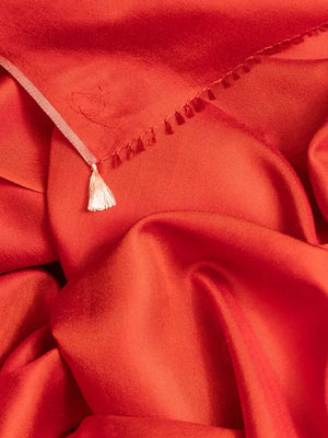 Etole Unie en soie rouge vermillon