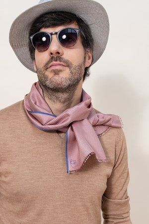 Foulard Paul en soie corail