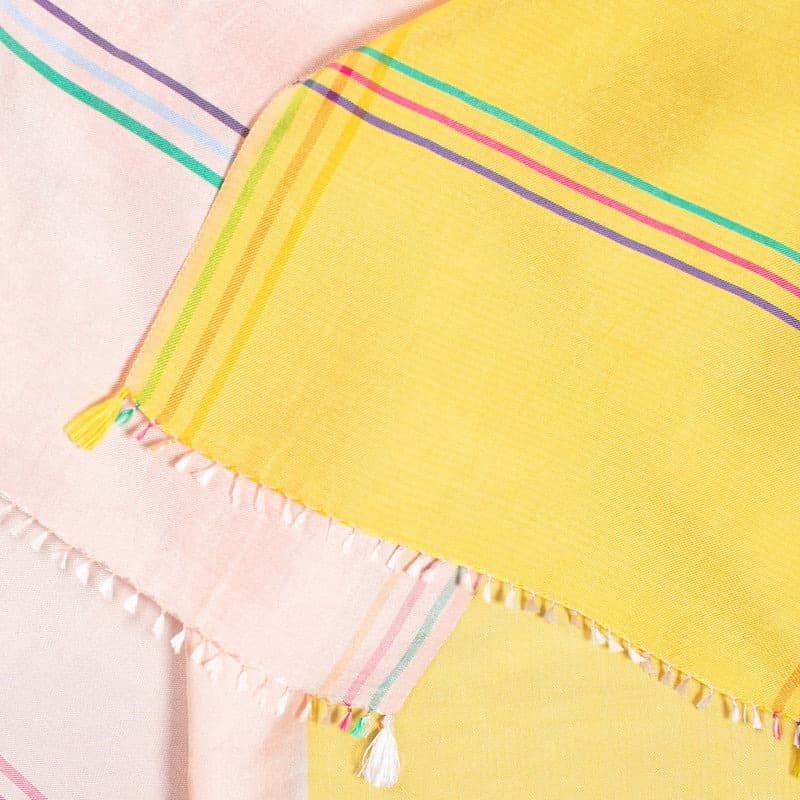 Filo headband scarf in yellow, nude silk – Soieries du Mékong