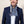 Foulard Paul en soie marine