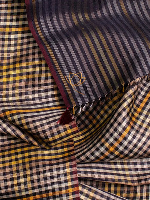  Foulard en soie Vicky marine zoom