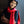 Small plain red silk scarf