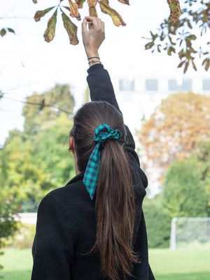 Foulchi en soie Krama vert