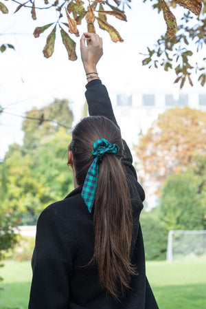 Foulchi en soie Krama vert
