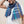 Echarpe Franca en soie coton marine