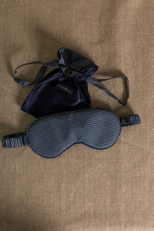 Masque de nuit en soie  gentleman marine