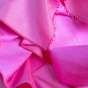 Foulard Mini Pointillé en soie rose