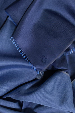 Foulard Mini Pointillé en soie bleu 