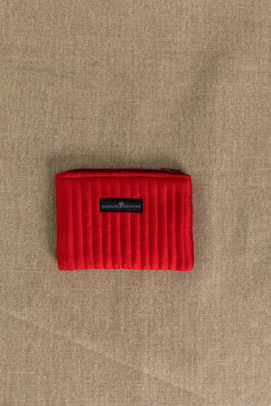 Mini pochette en soie rouge