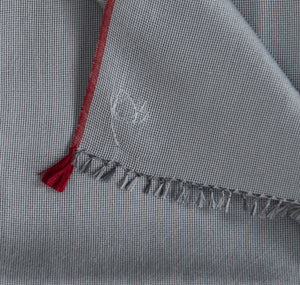 Foulard Mini Pointillé en soie gris