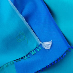 Petit foulard Bicolore en soie émeraude