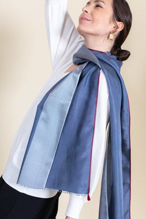 Petit foulard Bicolore en soie orage