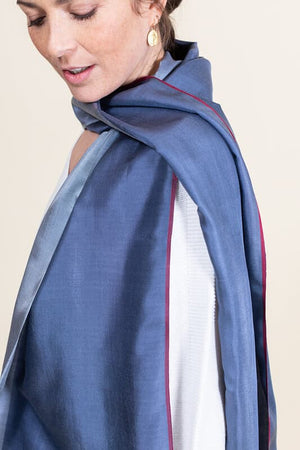 Petit foulard Bicolore en soie orage