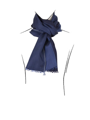 Petit foulard Bicolore en soie marine