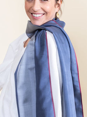 Petit foulard Bicolore en soie orage