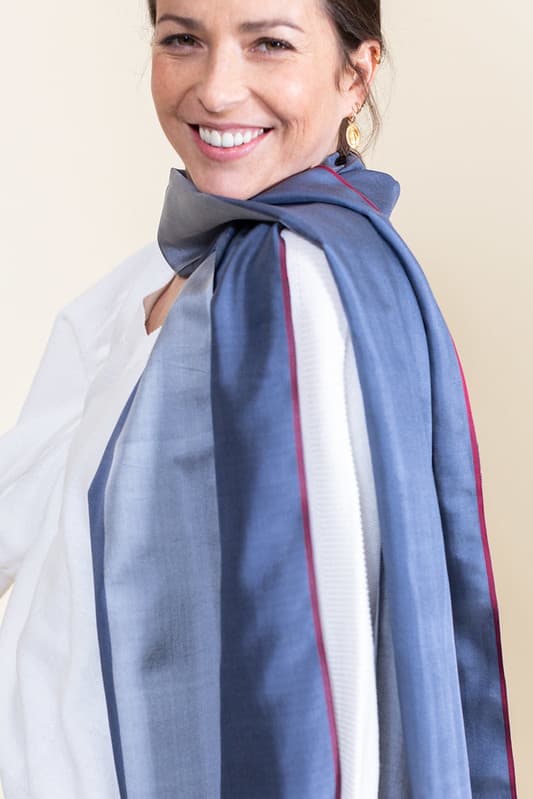 Petit foulard Bicolore en soie orage
