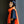 Petit foulard Uni en soie orange profond