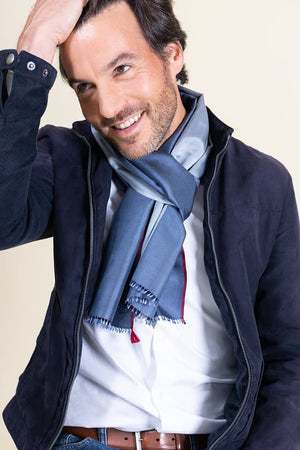Petit foulard Bicolore en soie orage