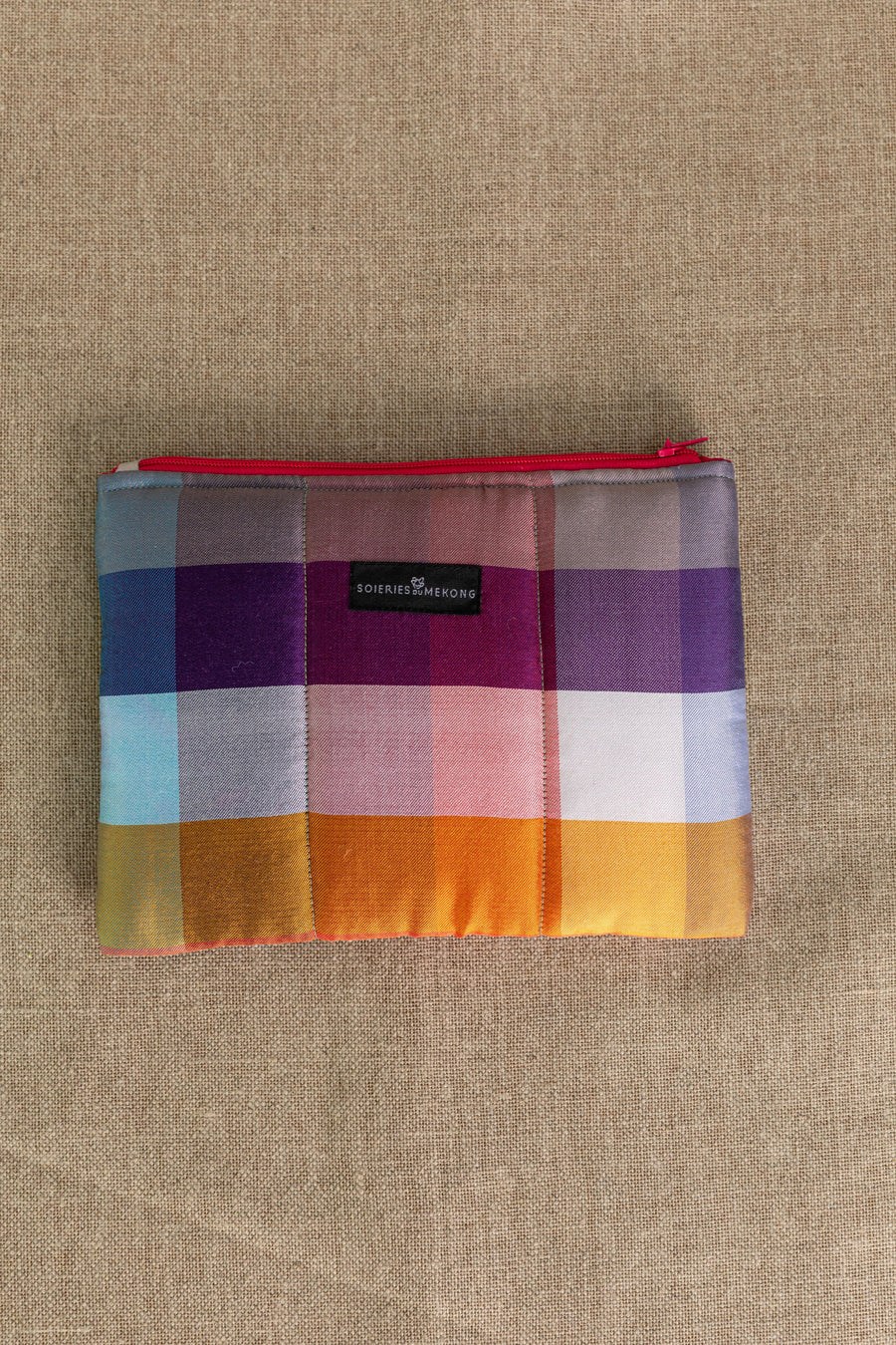 Pochette Doudoune en soie nuancier multico