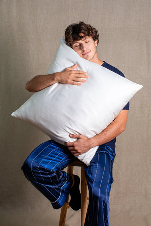 Ecru silk pillowcase - matching pouch