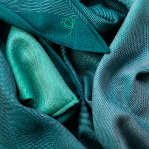 Triangle Harmonie en soie et cachemire teal