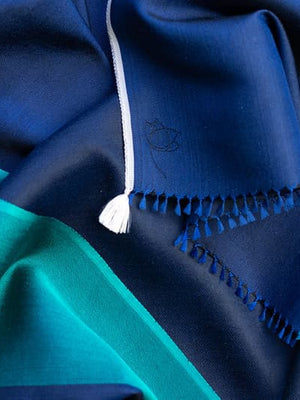 Petit foulard Bicolore en soie marine vert