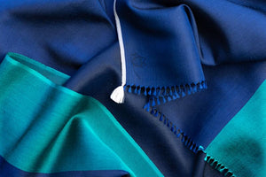 Petit foulard Bicolore en soie marine vert