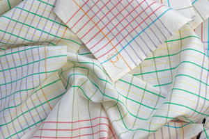 Foulard Quadrille en soie coton crème