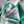 Carré Nuancier Pointillé en soie vert