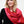 Echarpe bicolore en soie laine rose, rouge