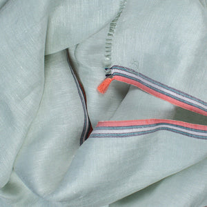 Nomade Plain scarf in sage linen silk