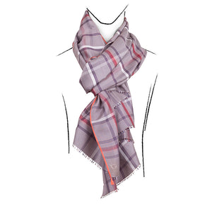 Grand foulard Tweedy en soie beige