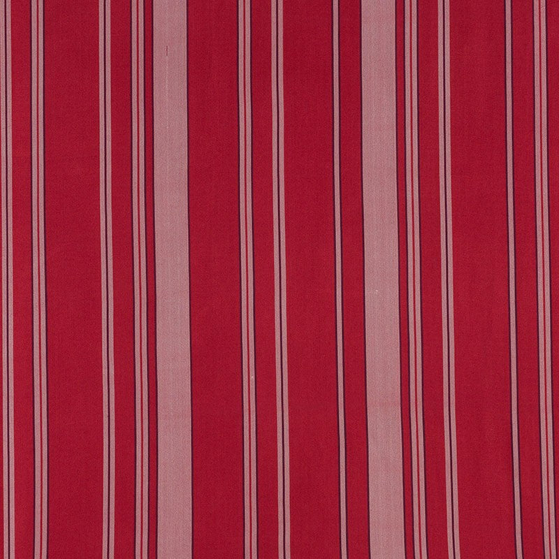 Foulard Rayures Club en soie coton rouge